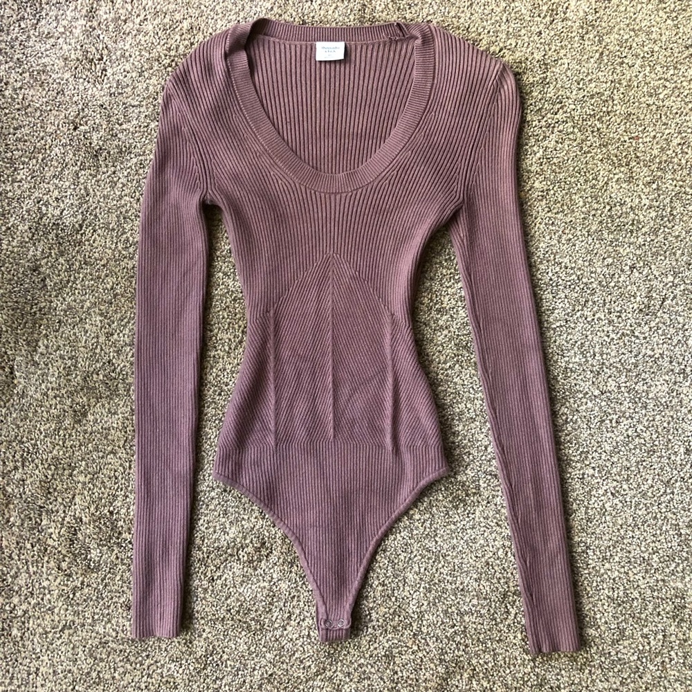 Abercrombie & Fitch Long Sleeve Ribbed Bodysuit